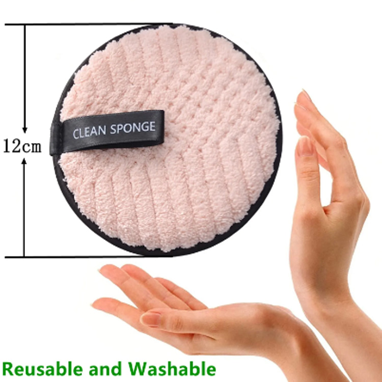 2024 New Microfiber Makeup Face Cleaning Sponge Pads