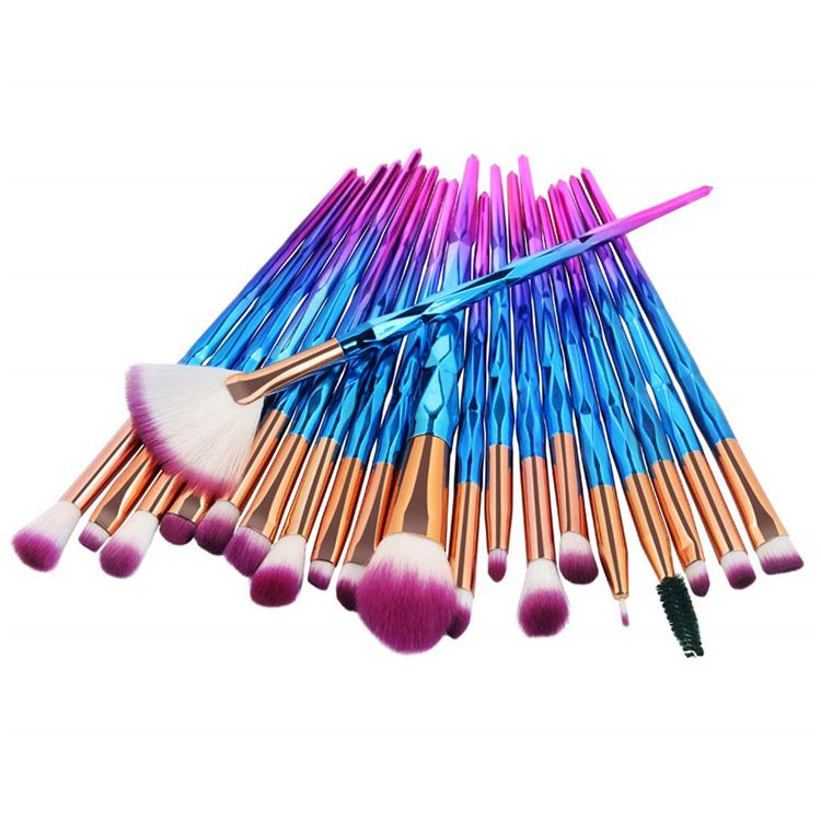 20PCS Rainbow Unicorn Diamond Makeup Brush Set