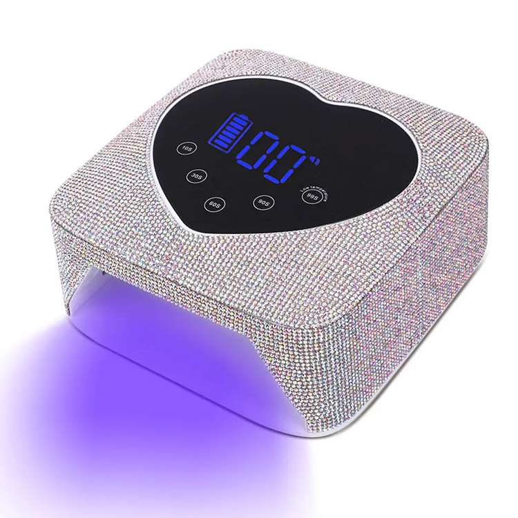 72w Heart-shape Rechargeable Bling Rhinestones Nail Lamp