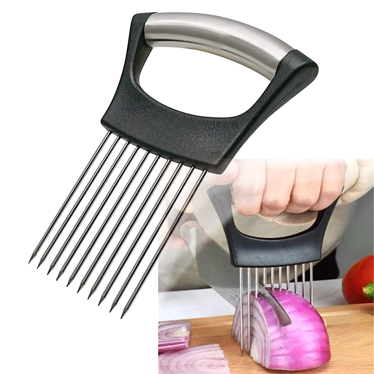 All in 1 Vegetable Cutter Stainless Steel Onion Holder Slicer