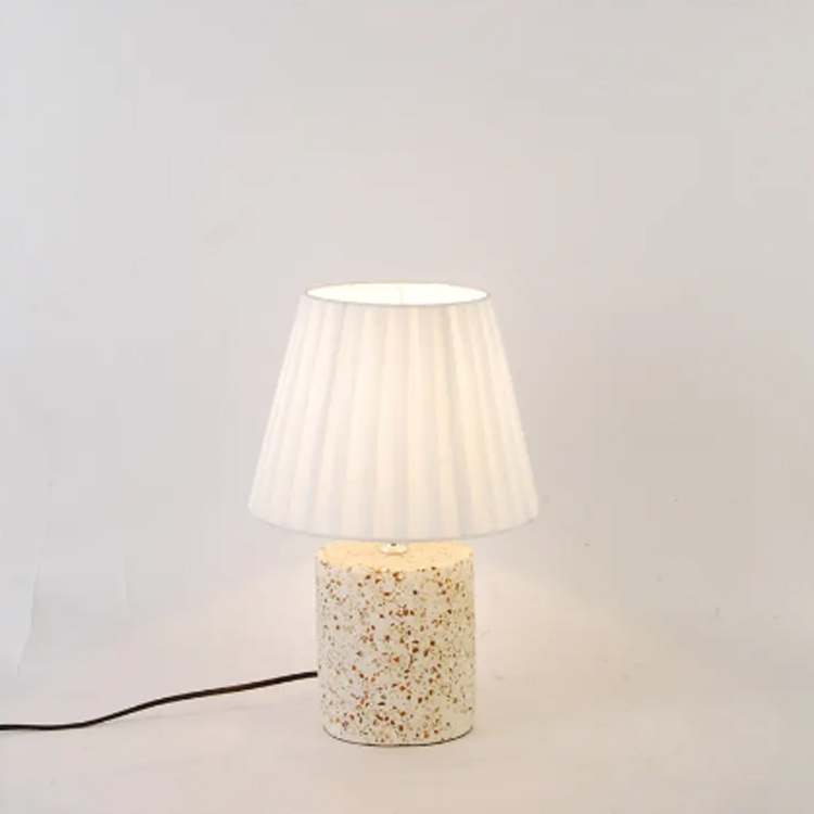 BedSide Modern Decoration White Terrazzo Base Desk Lamp