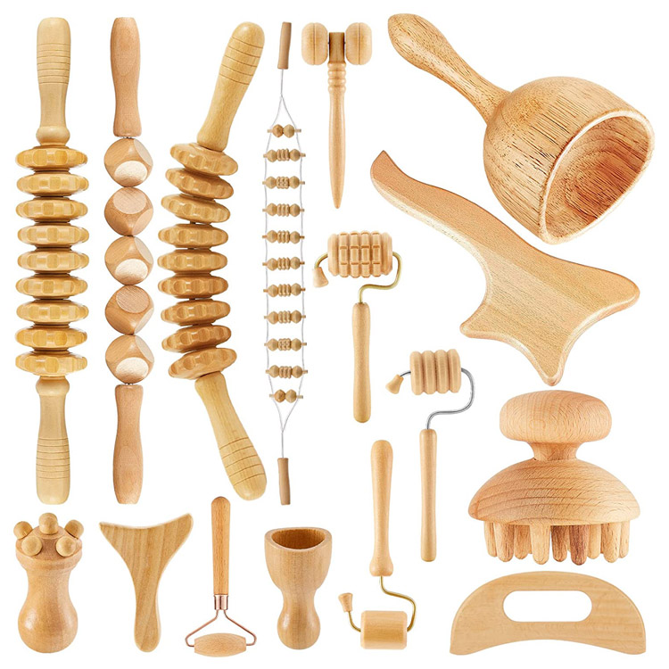 Body Roller Wood Therapy Massage Tools Set