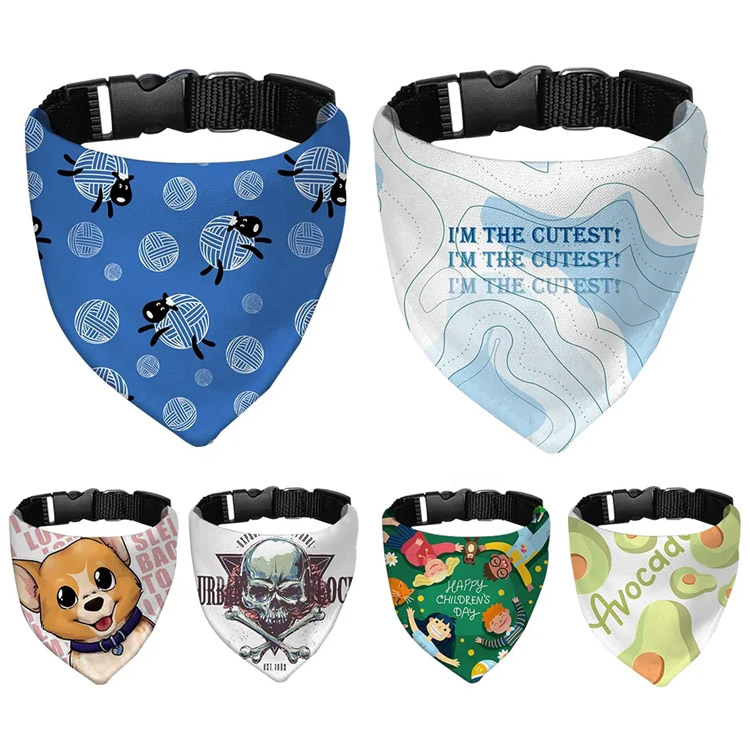 Adjustable Dog Bandana Collar Neck Scarf with Buckle