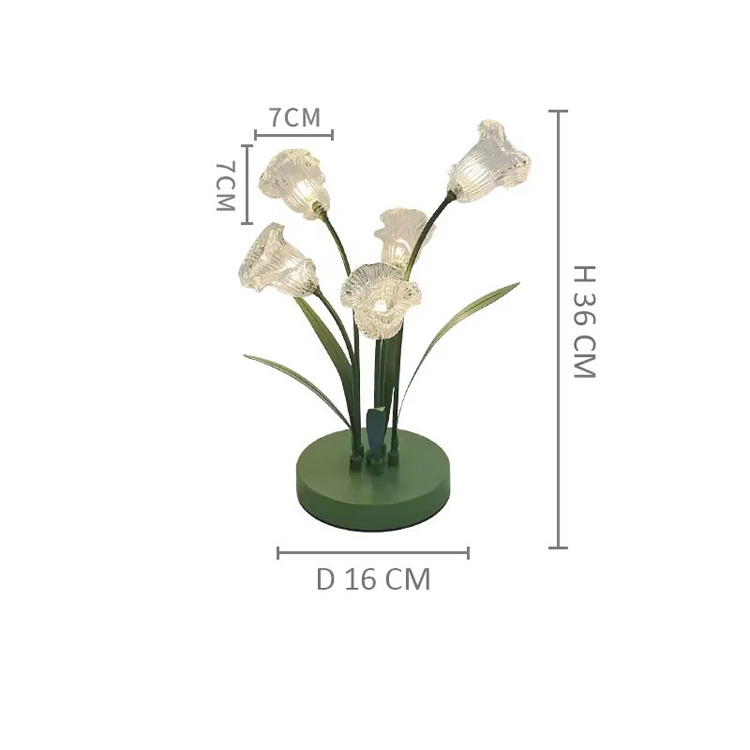 LED Table Lamp Bedside Night Lamp Glass Tulip Desk lamp