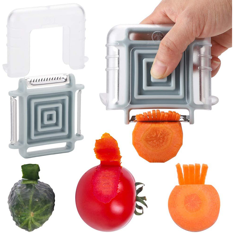 Manual Rotation Kitchen Vegetable 3 In 1 Peeler