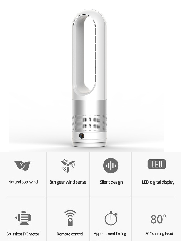 Movable Air Circulation Bladeless Fan with Remote Control