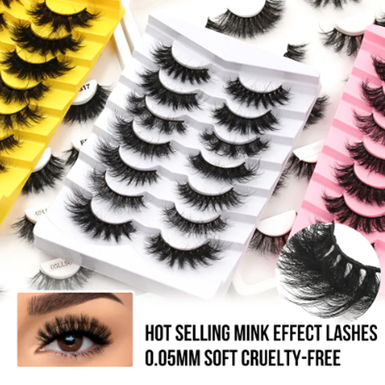 Private Label Faux Cils Fluffy Natural Faux Mink False Eyelashes