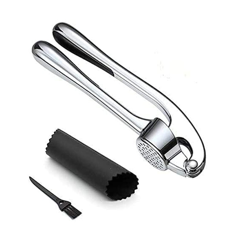 Professional Mincing Crushing Zinc Alloy Garlic Press