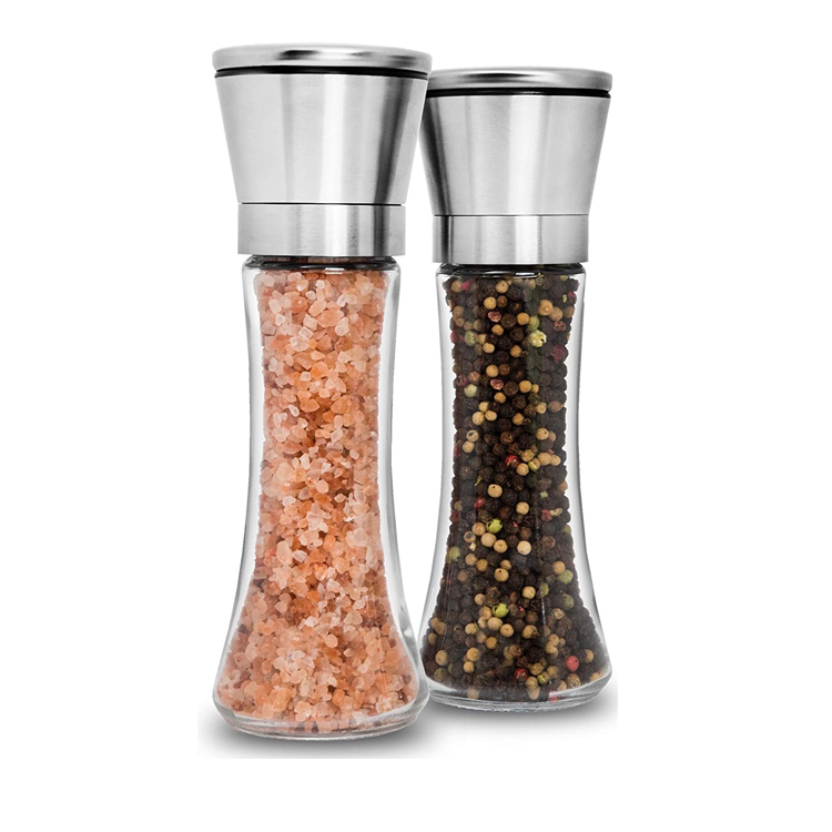 Refillable Stainless Steel Salt and Pepper Grinder Set